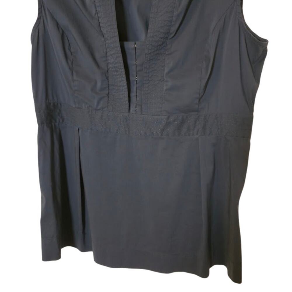 BCBG Maxazria Womens Top Size Large Navy Blue Empire Waist Preppy Classic Chic - Picture 5 of 11